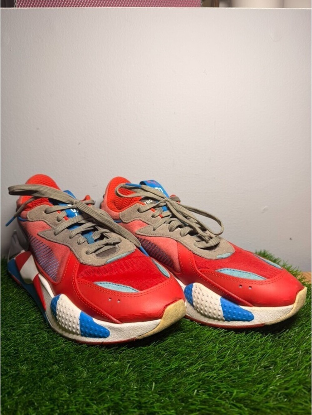 Mens Puma RS-X Retro Red/Steel Gray/Indigo Size 9.5 Running Shoes No Insoles